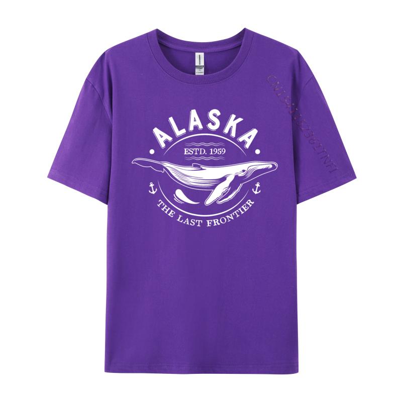 Normal T-shirts Alaska The Last Frontier Whale Home Cruise Vintage Design Custom T-Shirt For Men Premium Cotton Autumn Tops Tees