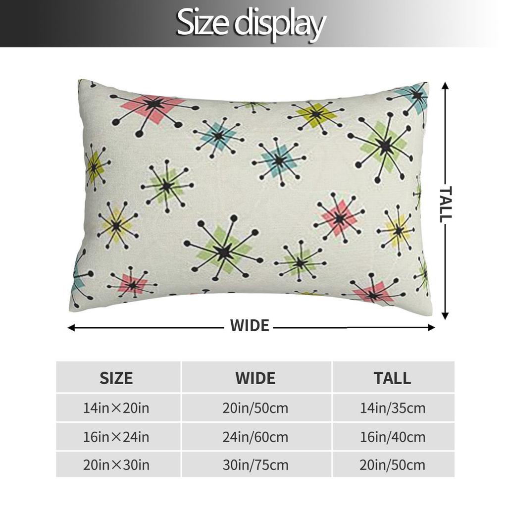 Atomic Era Graphic Rectangle Pillowcase Cushion Cover Decorative Bedroom Bed Home Comfort Throw Pillow