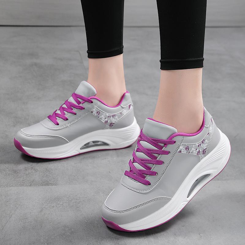 Women Fashion Running Shoes Air-cushion Sneakers Ladies Elastic Gym Trainers Outdoor Walking Exercise Shoes