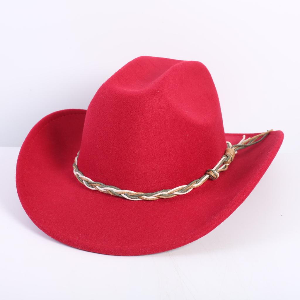 Beliebte europäische und amerikanische Mode OL-Stil einfarbiger Cowboyhut Herren und Damen High-End Zylinder Jazzhut Filzhut