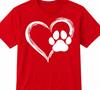 Dog Paw Heart Love T Shirt Tee Dad Dog Lover Mom