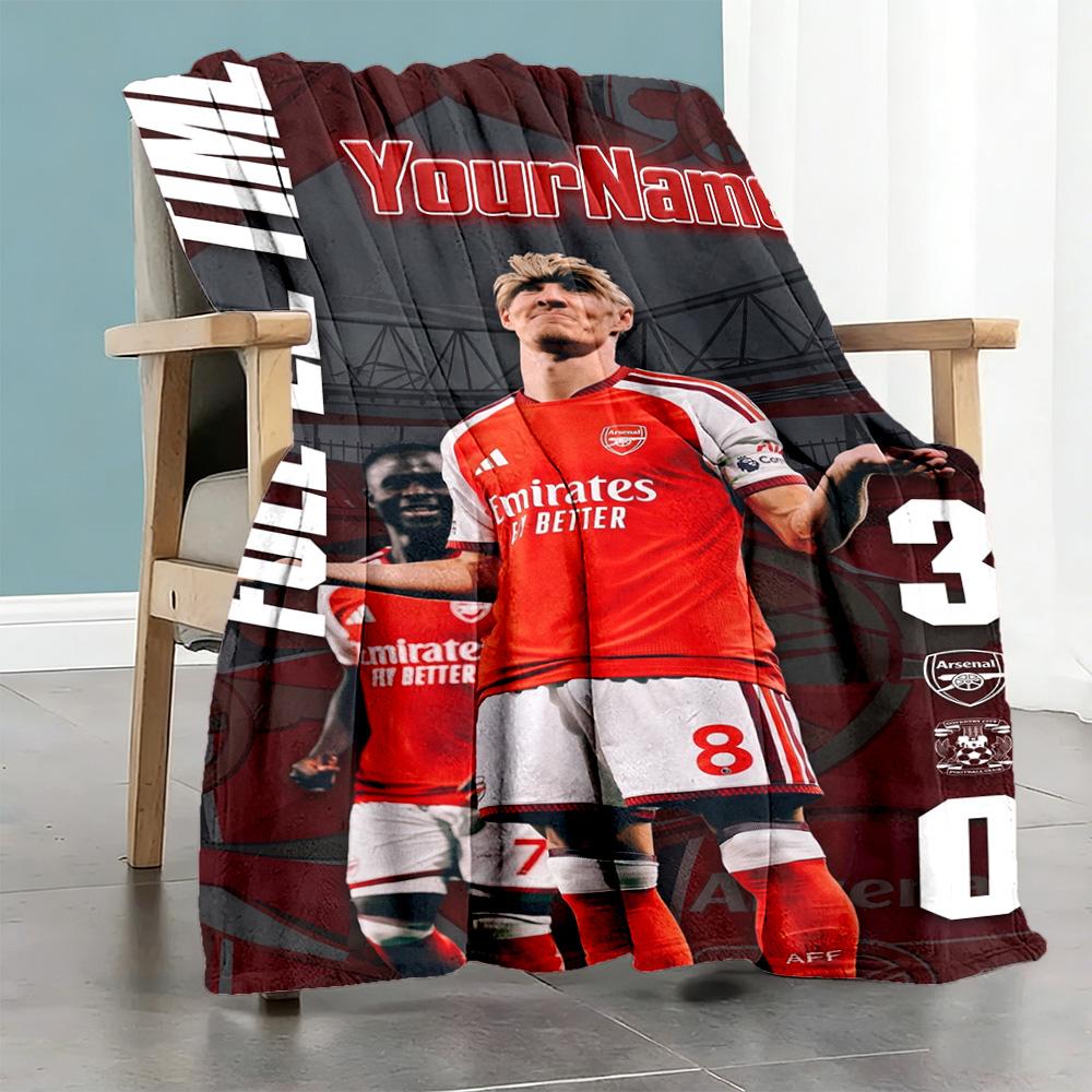 Arsenal Personalized Name Blanket Cozy Personalized Blanket Soft & Cozy for Livingroom Couch Office Chair Bed Ideal for All Seasons