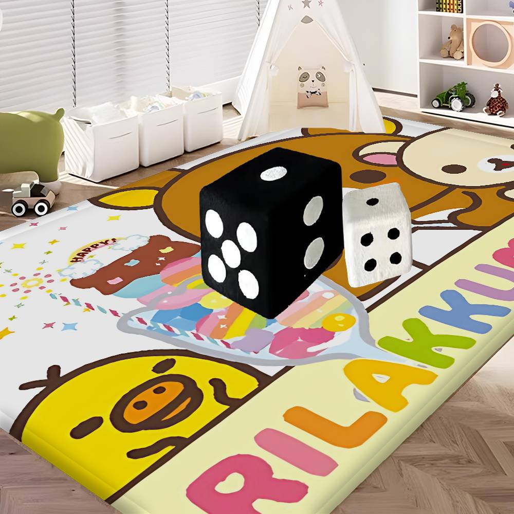Kawaii Rilakkuma Bear Door Mat Nordic Style Bedroom Living Room Doormat Home Balcony Anti-Slip Alfombra