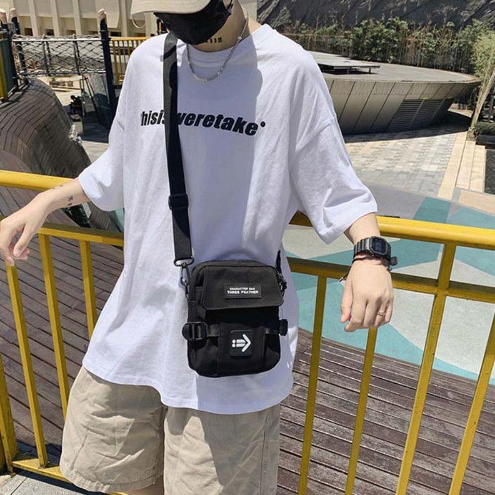 Large Capacity Messenger Crossbody Bag Korean Oxford Cloth Bag Simple Chest Bag  Unisex