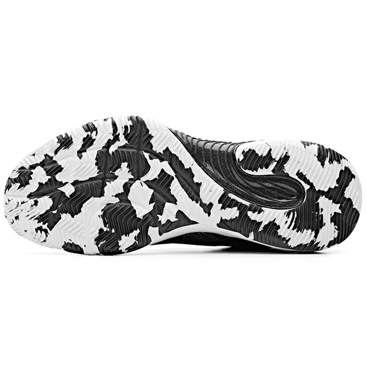 New Anta A Shock Absorbers Slip Resistant Abrasion Resistant Low Top Basketball Shoes Men's Black White 11831109-1