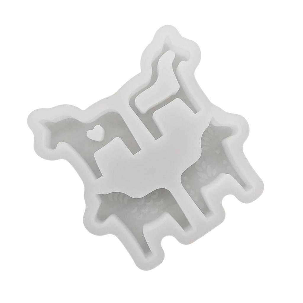 Four Pose Dalahorse Silicone Mould For Home Plasters Figurines And Creative Decoration Projects