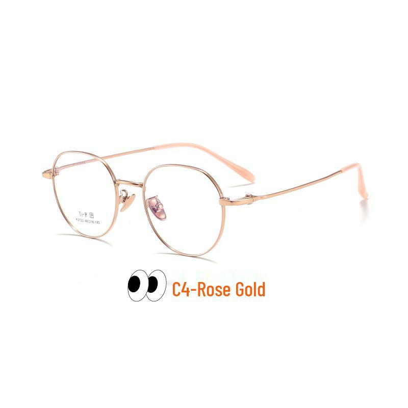 Keming Retro Titanium Round Eyeglass Frames with IP Plating - Model 3122