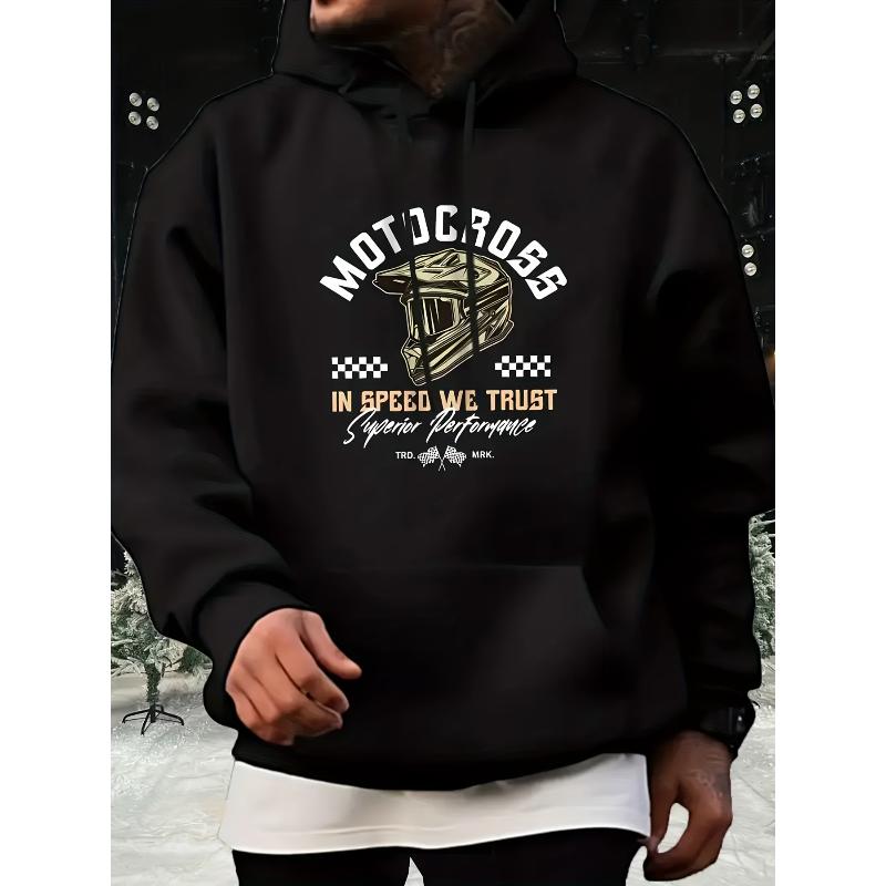 

Polyester Hoodie Sweatshirt, Loose Fit, Warm Pullover Hooded Sweatshirt with Front Pocket for Work or Play XXL чорний