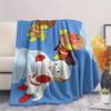 Anpanman Family pattern Flannel Blanket, High quality Comfortable for All Seasons, Home Decor, Warmth and Comfort, Perfect for Gifts.