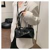 Retro Style Faux Leather Shoulder Bag for Women, Large Capacity Vintage Handbag, Trendy Commute Crossbody Bag