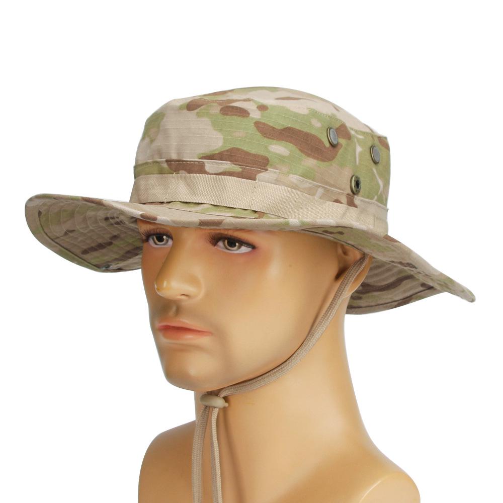 Faltbarer Militär-Camo Eimerhut mit breiter Krempe für Outdoor-Wandern & Angeln