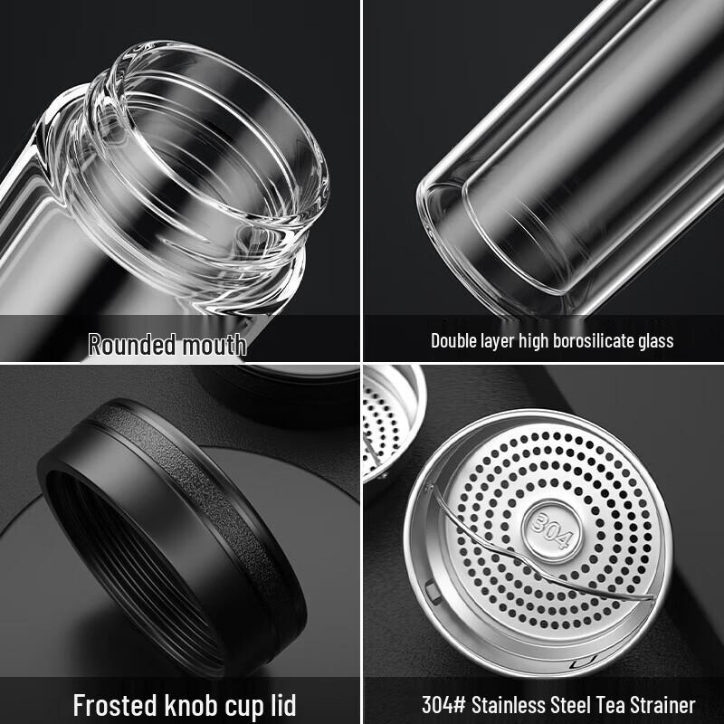 Fuguang Portable Double-Walled Glass Tea Infuser Bottle