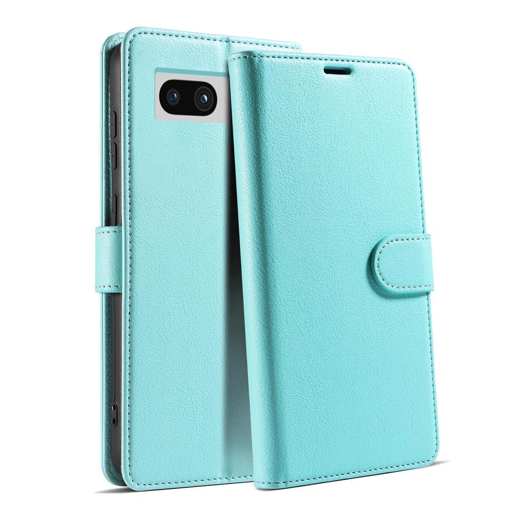 Skinnveske for Google Pixel 8A, 6A og 7 Pro mobiltelefoner - flip-deksel og beskyttelsesdeksel.