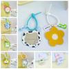Acrylic Flower Small Mirror Cartoon Keychain Little Bear Cosmetics Keyring  Bag Accessories