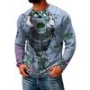 Men's Casual Halloween Print Knit Long Sleeve Neck T Shirt