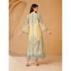 Middle East Women's Robe Embroidered Printed Rhinestones Female Dress Plus Size Dubai Dress plus-Size Dress