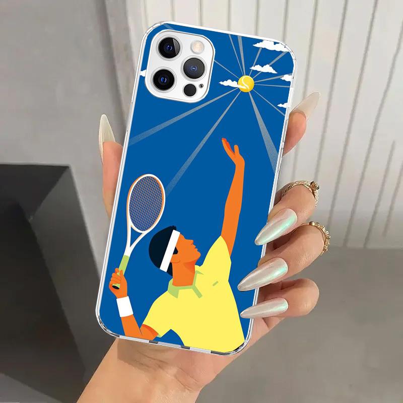 Tennis Sport Phone Case for Iphone 17 Air 16 15 Plus 14 13 Mini 12 11 Pro Max 16E 7 8 SE 2020 Soft Funda Print Shell 17 Air 16 1
