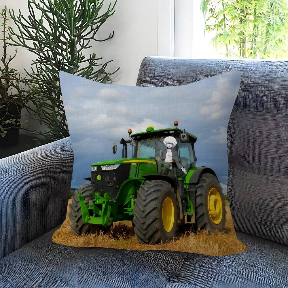 Car Tractor Decorative Personalized Pillow Dust Cover Bedroom Kids Party Decoration Pillowcase Birthday Children Gift