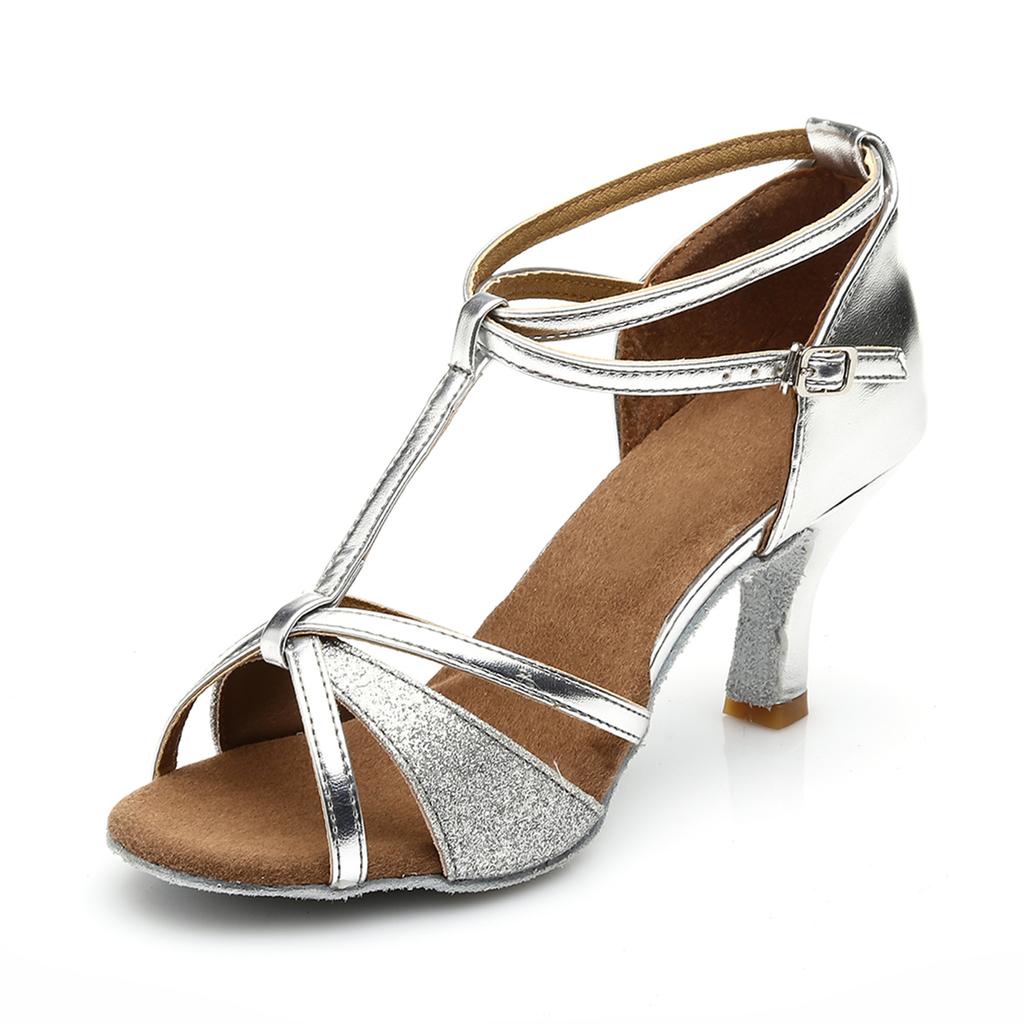 Buty Do Tańca Latino Na Obcasie Leah 7 Cm Srebrne 34