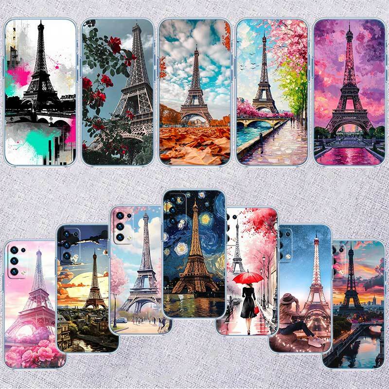 Paris Eiffel Tower Phone Case for Motorola G14 G15 G24 G30 G31 G32 G34 G41 G42 G51 G52 G50 G60S G60 G62 G72 G71 G73 G84 G85 G200 E32