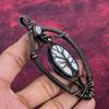 Tree Of Life Black Mother Of Pearl Pendant Copper Wire Wrapped Jewelry Rainbow Moonstone Pendant