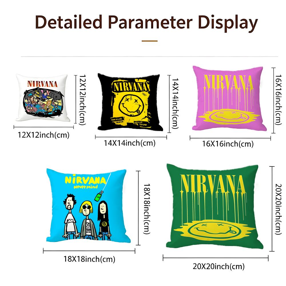 Rock Nirvana Cushion Cover Cushion Cover Set 4Pcs 50X50 45X45 40X40 Pillowcase Decorative Sofa Home Decor