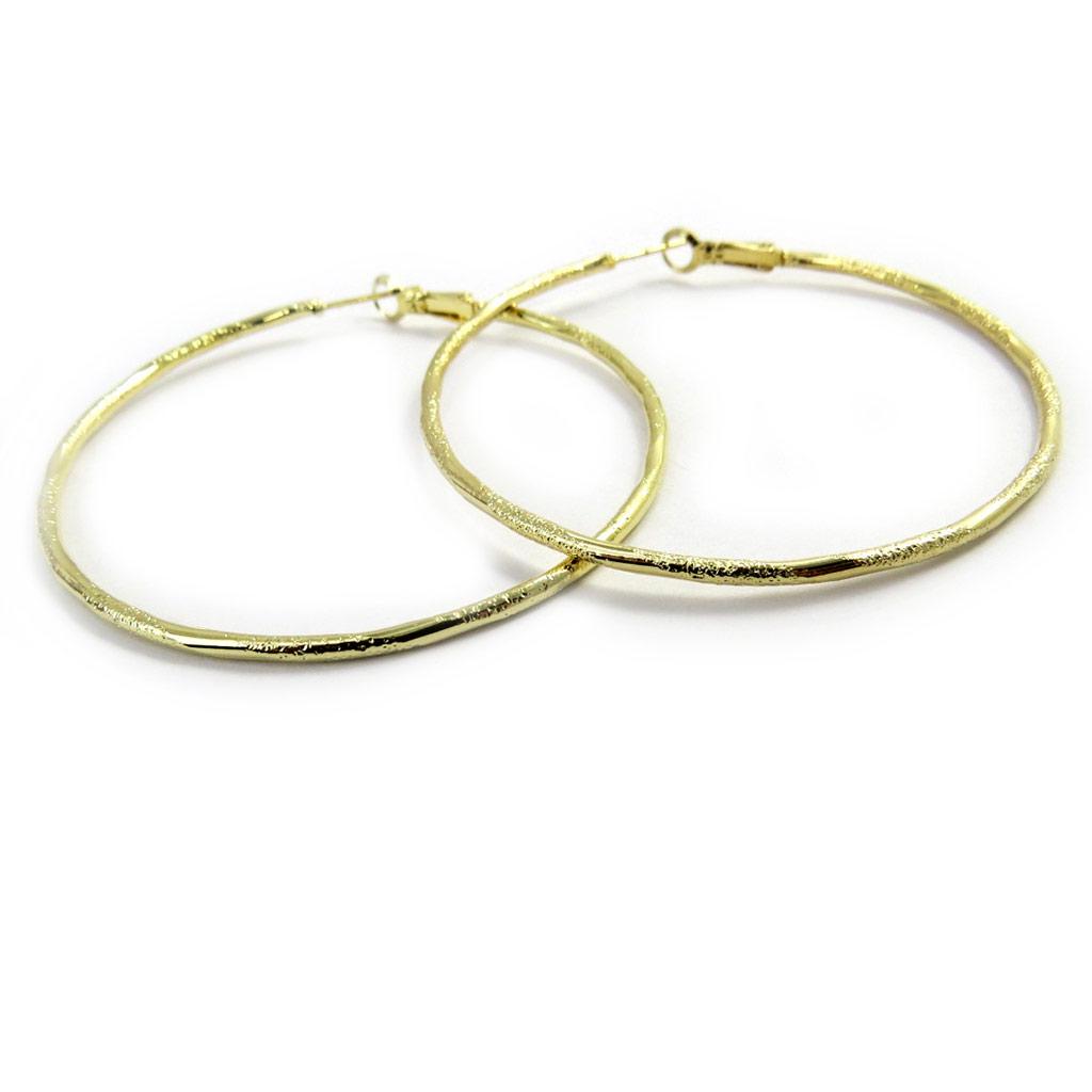Les Trésors De Lily [L9570] - Gold Double 'Choréographie' Hoop Earrings Ø 60 Mm