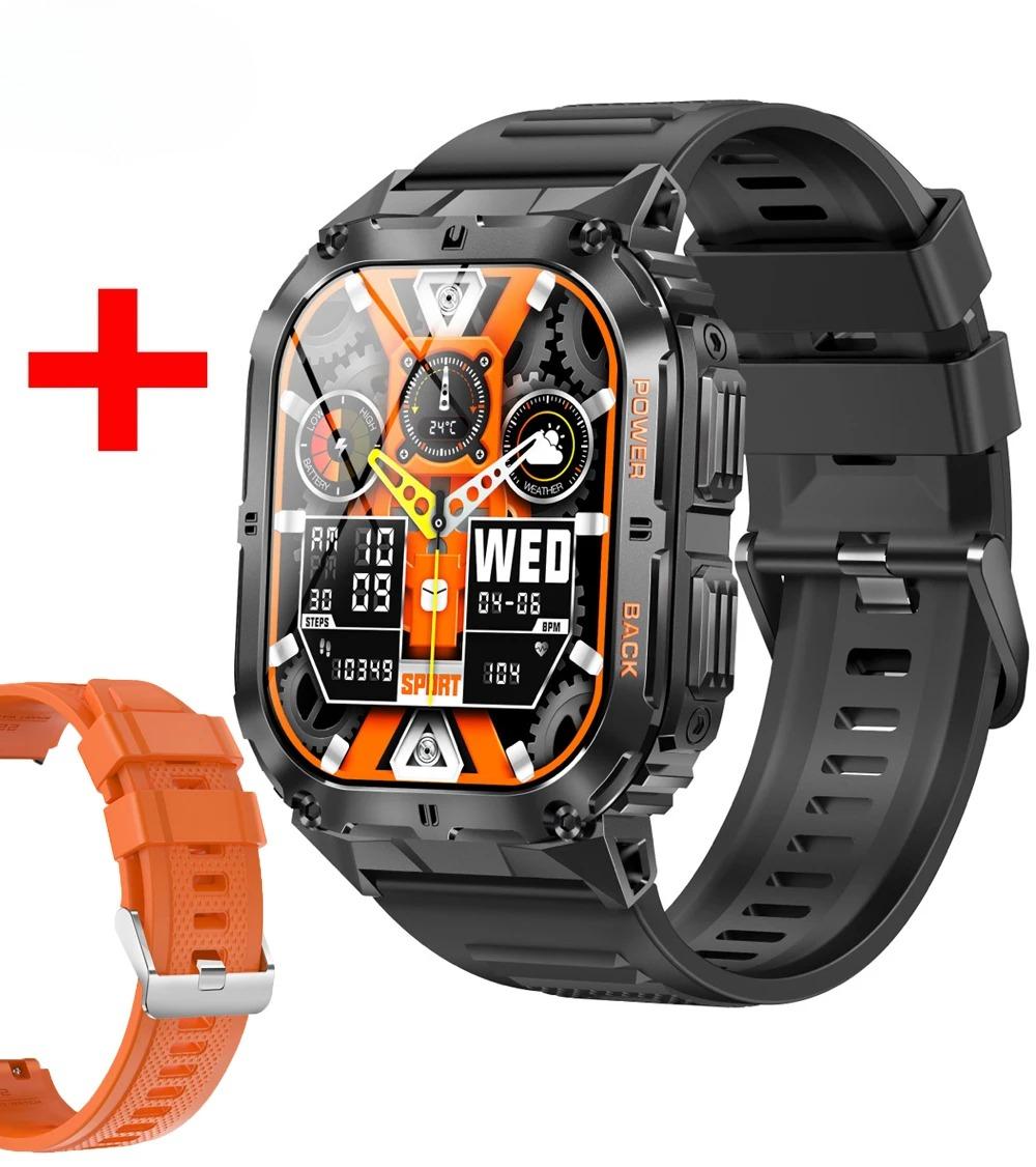 

Smart Watch Sports Fitness Men 1.96 AOMLED Screen Outdoor Compass Blue Tooth Call Smartwatch Health Waterproof Voice Assistant