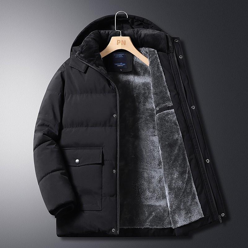 Middle-Aged & Elderly Men's Fleece-Lined Cotton Jacket - Warm, Thick Autumn & Winter Wear for Dad & Grandpa