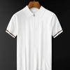 Polo de Manga Corta con Cuello Camisero para Hombre Marca de Tendencia Verano Versátil Tejido Semi-cremallera