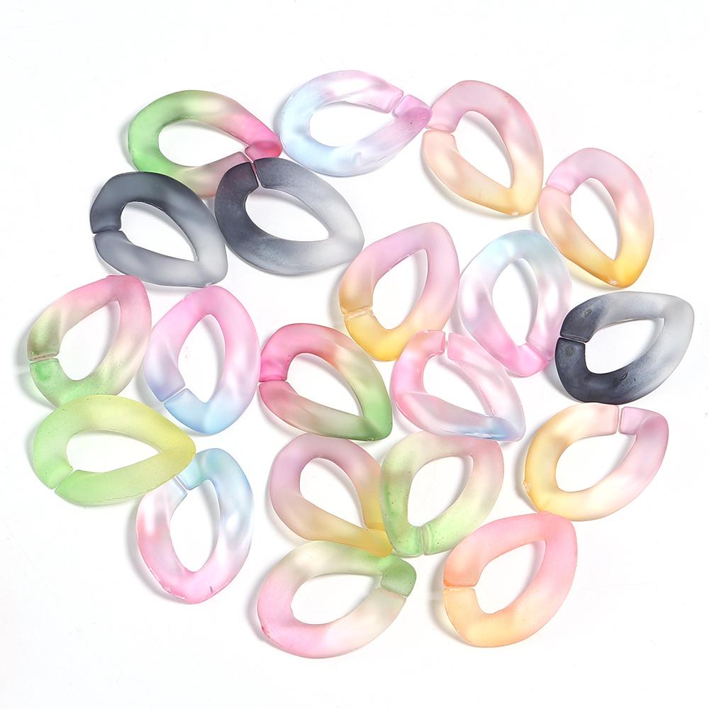 20pcs/lot Colorful Acrylic Twisted Link Chain Clasps For Jewelry Connectors Open Buckle DIY Necklace Glasses Chains Accessories