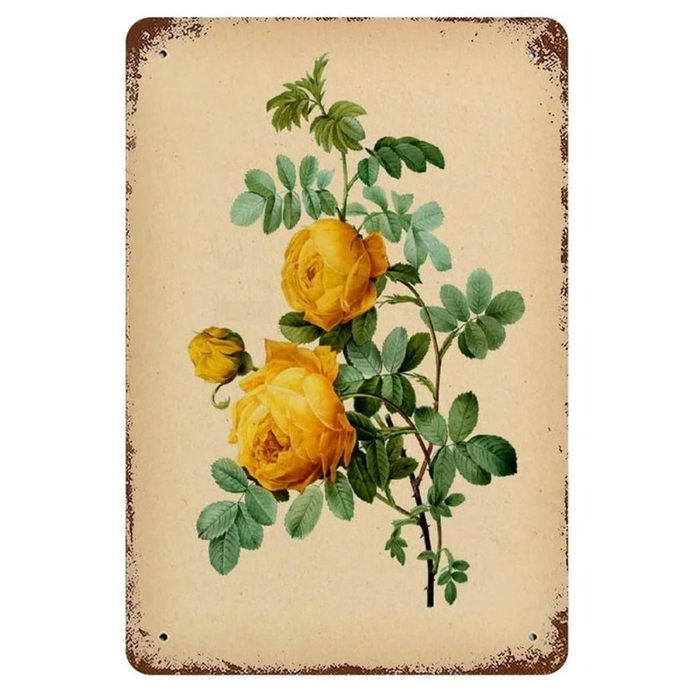 Wildblumen Blechschild, Metall Wandkunst Dekor 20x30cm