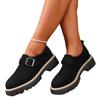 Thick-soled Retro Loafers 2025 Autumn New Muffin Size Round Toe Buckle Low-top Single Shoe Girl
