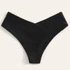 TS JYL-SW003 Solid High-Waist Bikini Bottom, Sexy Slim Fit Swimwear For Ladies