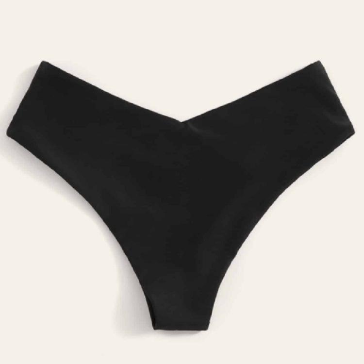 TS JYL-SW003 Solid High-Waist Bikini Bottom, Sexy Slim Fit Swimwear For Ladies