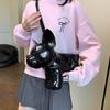 Three-dimensional Animals Shoulder Bag Pu Leather Cartoon Crossbody Bag Bulldog Dog Bag  Girls