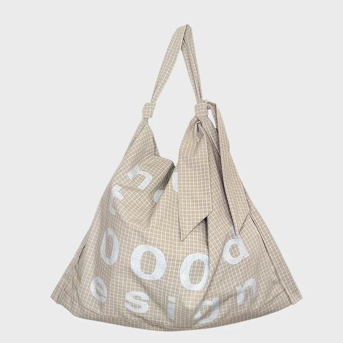 000 Design Check Tie Bag / C Beige