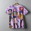 KPop Demon Hunters Tie-dye tričko pro dívku s krátkým rukávem topy Rumi Mira Zoey potisk trička roztomilé letní dětské oblečení