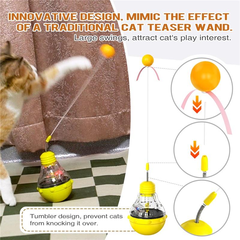 Boredom Buster Cat Toy - Interactive Feeder Toy with Tipping & Spinning Action