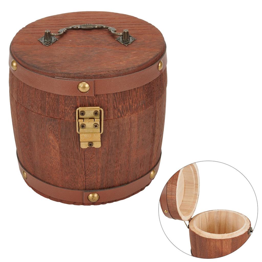 Retro For Tea Leaf Coffee Flour Beans Storage Box Antique Wooden Canister