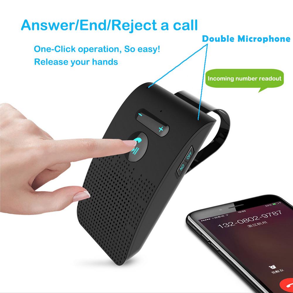 Multi-point Wireless Speakerphone Bluetooth Car Audio Hands-free Speakerphone Bluetooth-compatible Handsfree Car Kit MP3 Player