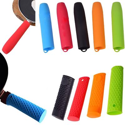 2Pcs Silicone Pot Pan Handle Sleeve Kitchen Saucepan Holder Sleeve Grip Anti-scalding Non-slip Pot Handle Cover Cookware Parts
