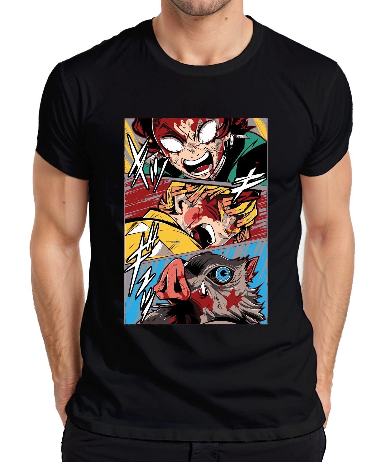 Manga Dämonenjäger Action Blut Anime Panel Geschenk Grunge Herren T-Shirt M
