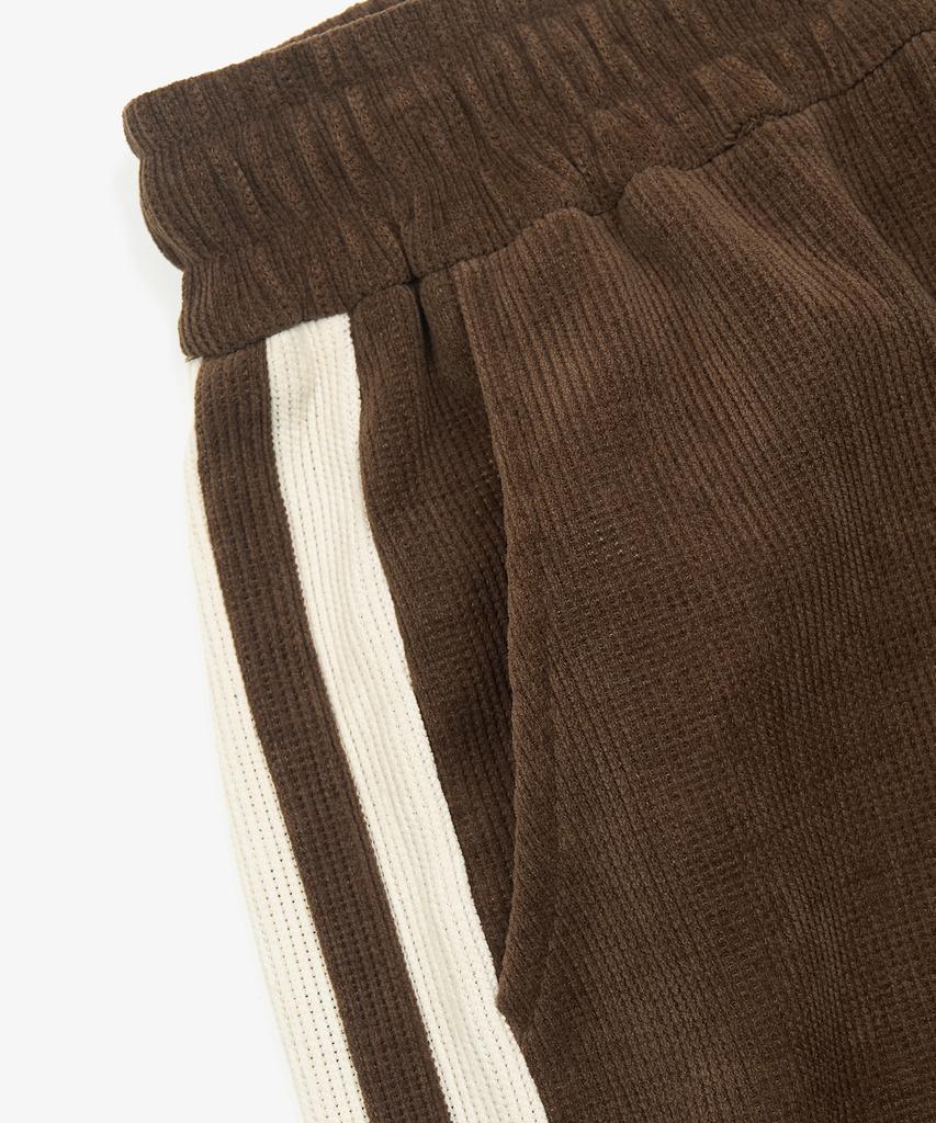 TOFFEE Double Side Line Track Vertical Pants (Brown)