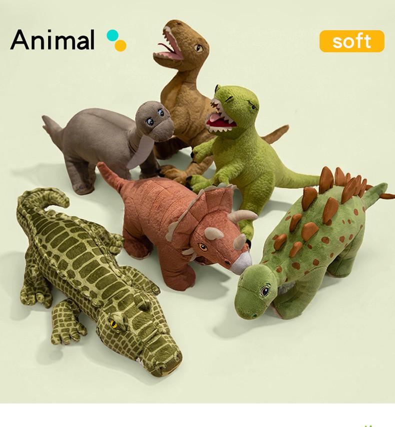 Cross-Border Dinosaur Plush Toy: Tyrannosaurus, Triceratops, Crocodile - Children's Sleeping Pillow & Rag Doll for Boys
