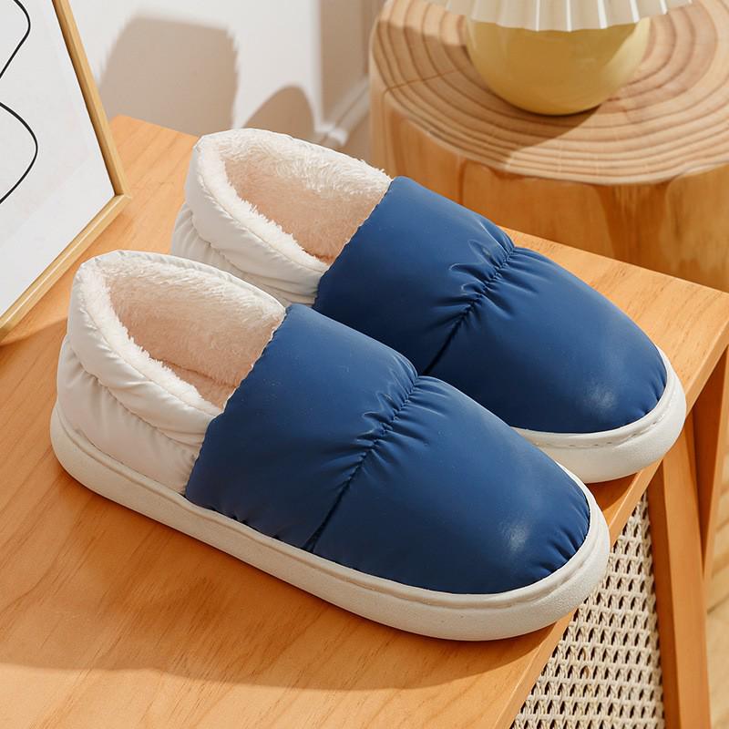 

2024 Мужские нескользящие хлопковые тапочки: Уютная, теплая, домашняя обувь на толстой подошве для осени и зимы 40-41 (Consider Sizing Up)