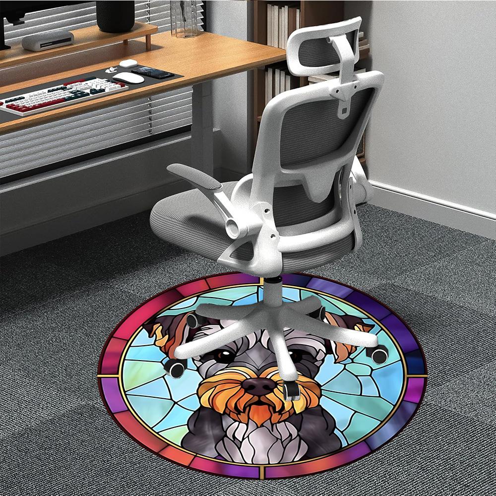 

1pc Stained Glass Dog Chair Carpet for Office Non-Slip Mat for Office - Decorative Floor Mat yy251030270 80cm by 80cm