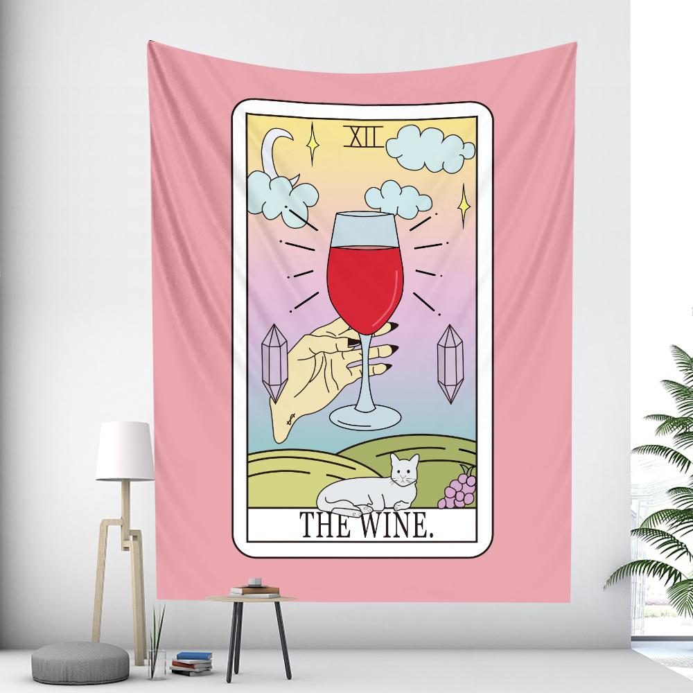 

Розовый гобелен Таро, абстрактный красочный вихревой гобелен, богемный декор, диван, одеяло, фон, настенное покрытие, спальня, домашний декор