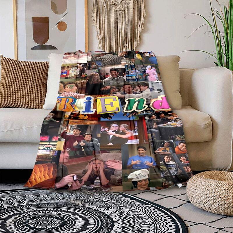 1PC Friends printed blanket, all season lightweight home office outdoor nap multifunctional blanket A9