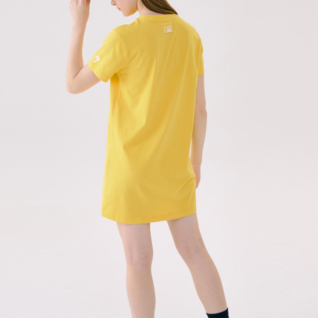 New MLB X Disney Short Sleeved Dress Women's Yellow 31OPK1031-10Y